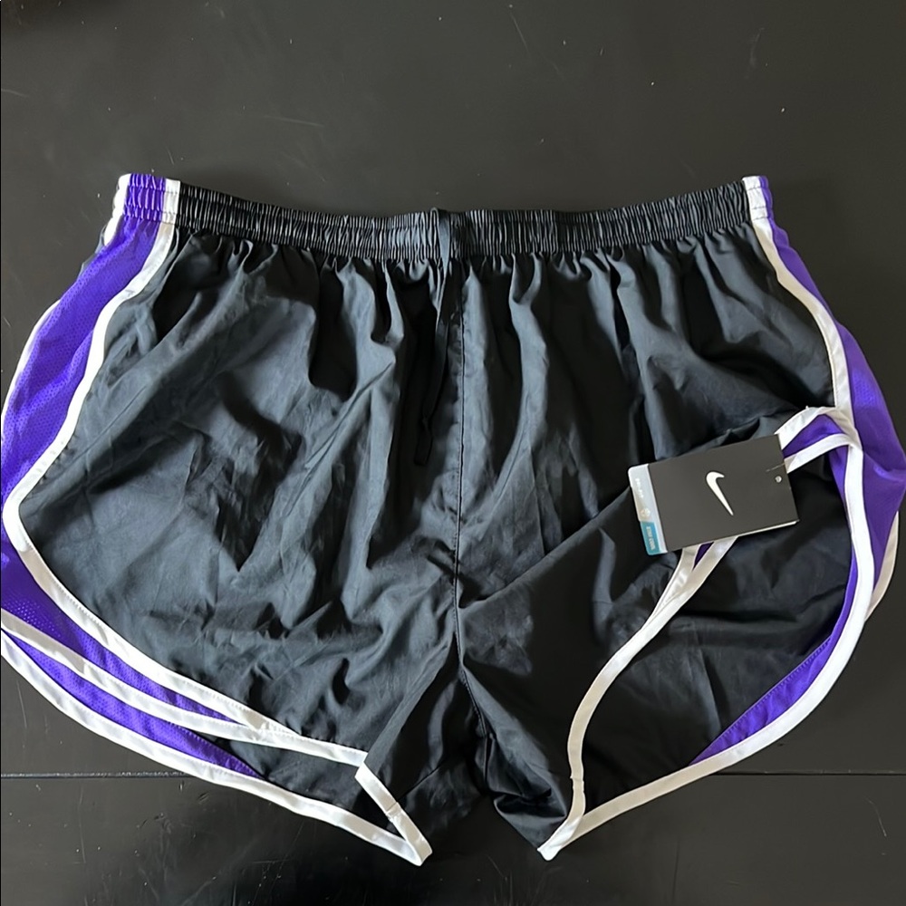 Nike Black and Purple Running Shorts